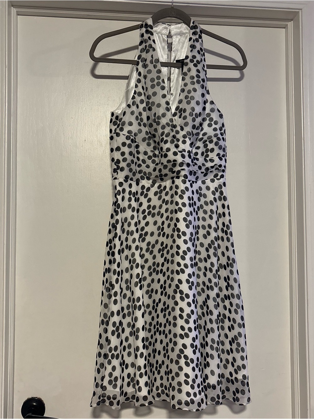 🌸White House Black Market Black and White Polka Dot Dress
